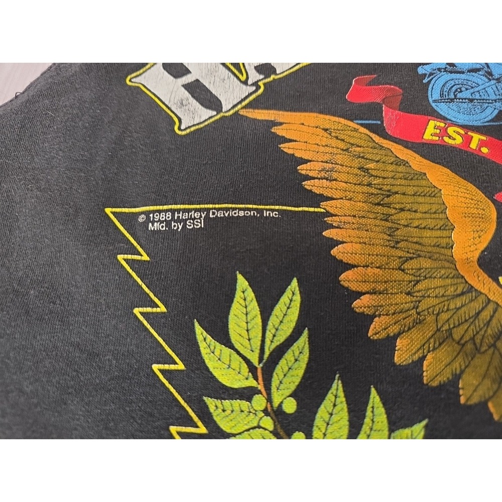 1988 Vintage Harley Davidson SSI T-Shirt Single Stitch Cut Sleeves Official - Picture 2 of 16